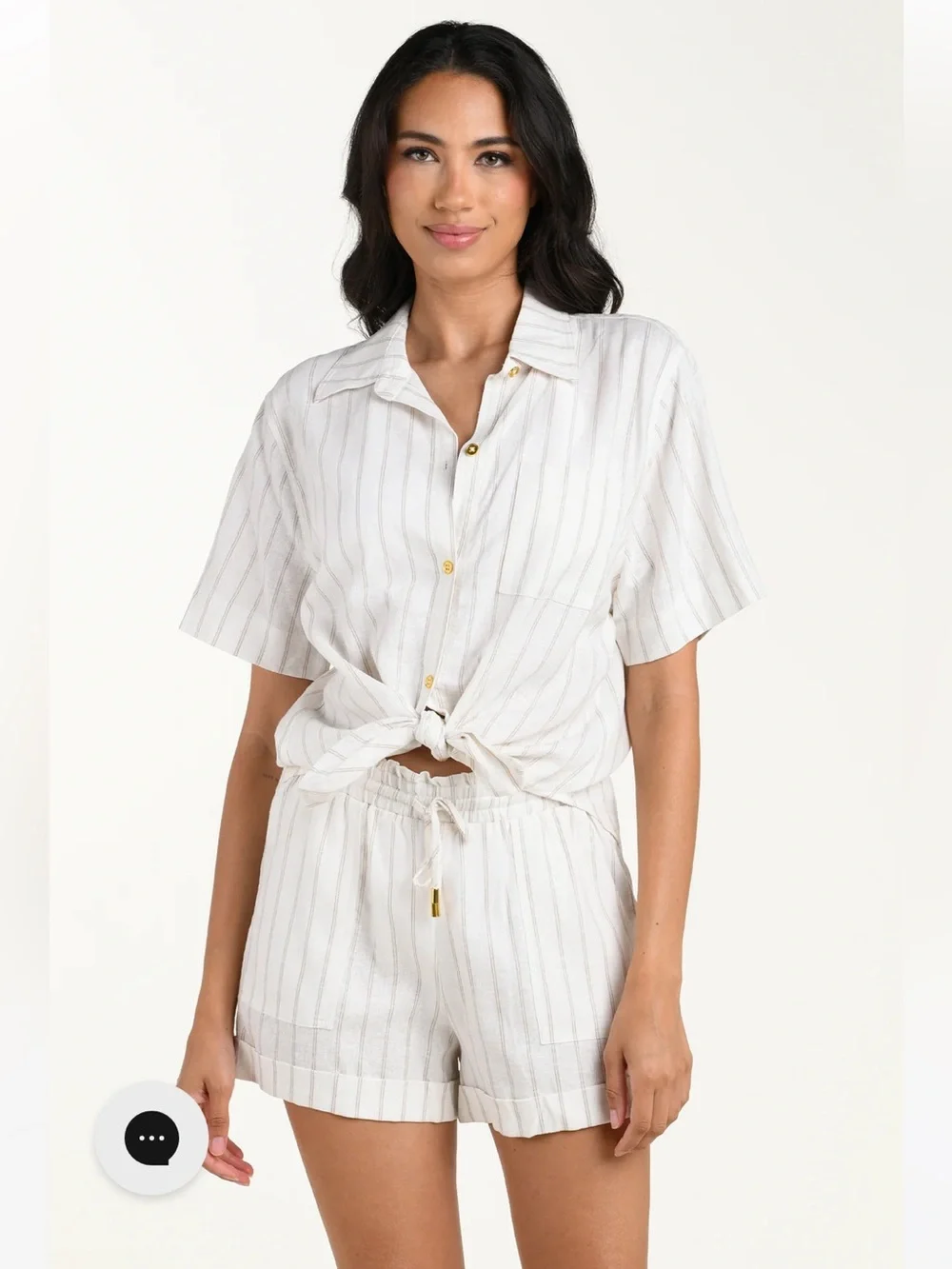 La Blanca beachwear - Delphine cost linen shirt causal short sleeve button up